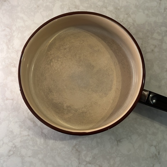 Vintage 10”inch enamel 1970’s skillet with Mushroom and fruit design. - Picture 3 of 8